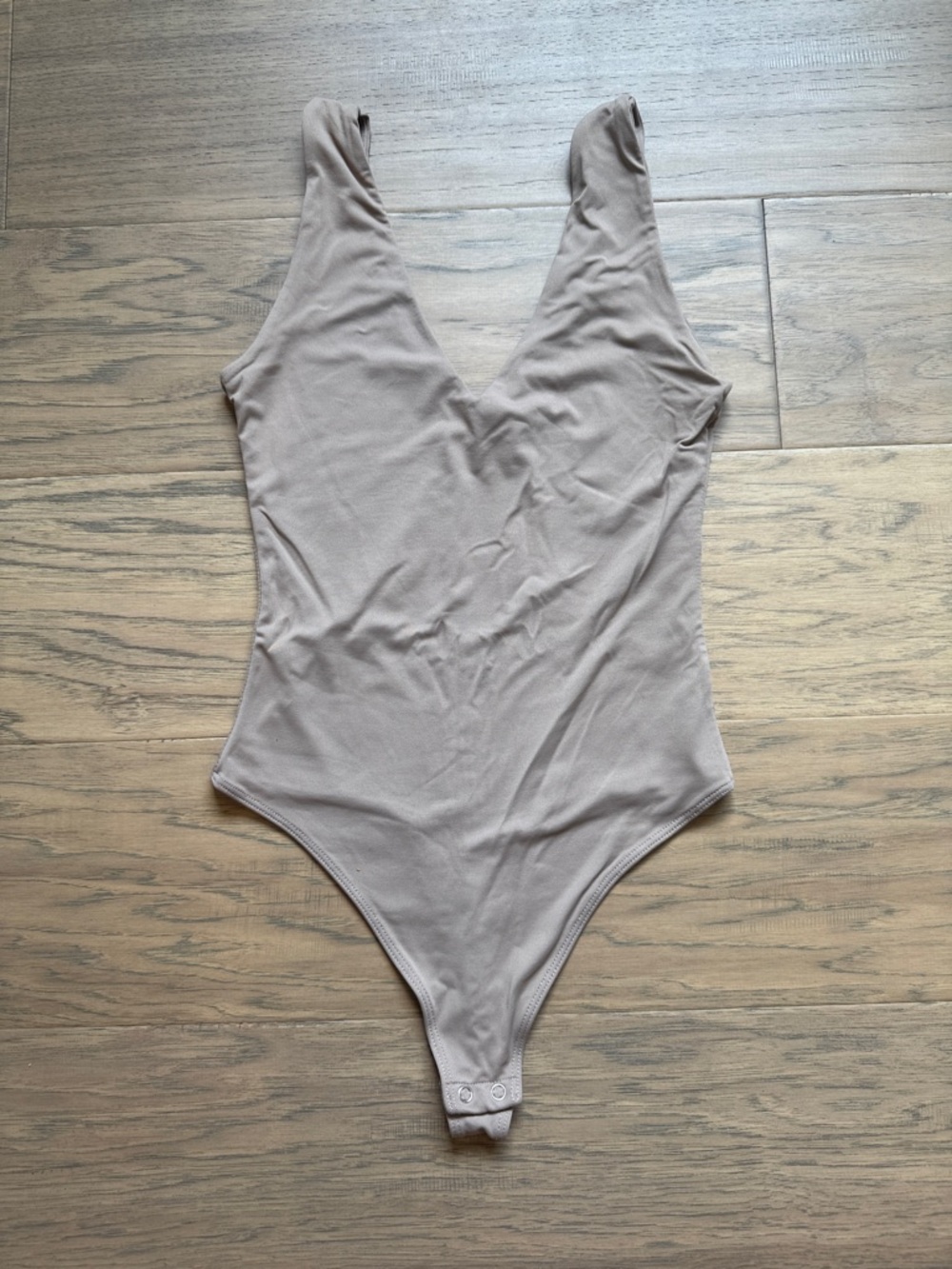Second Skin Sleeveless V-Neck Nude Bodysuit XS